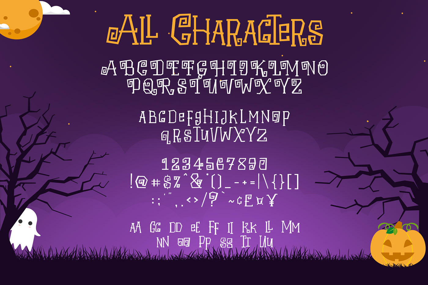 Beispiel einer Halloween Attack Regular-Schriftart